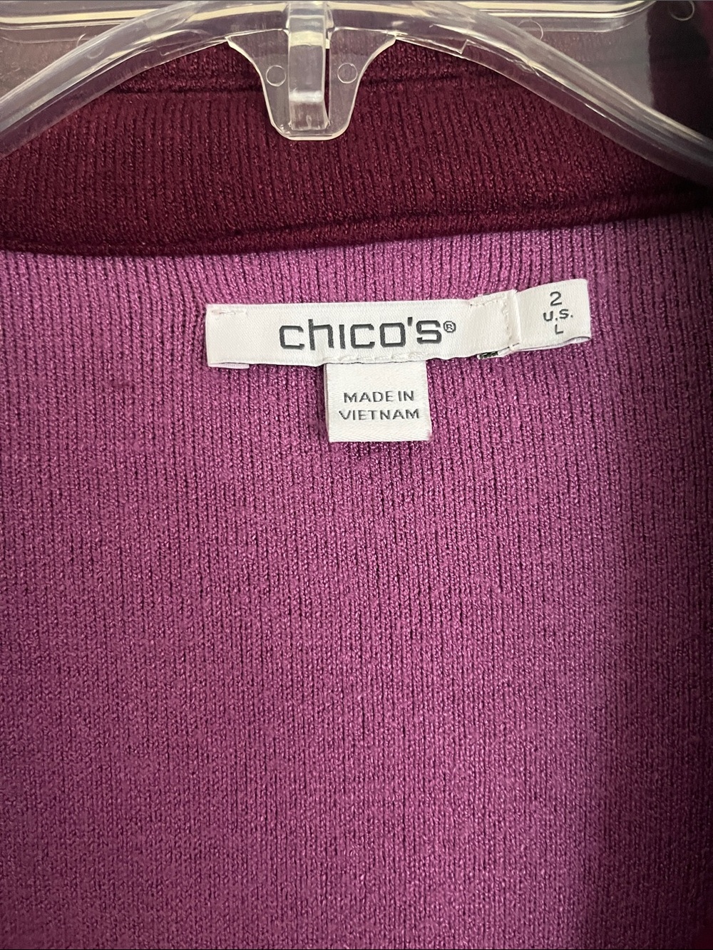 Chico's Deep Plum Single-Button Blazer - Picture 3 of 4